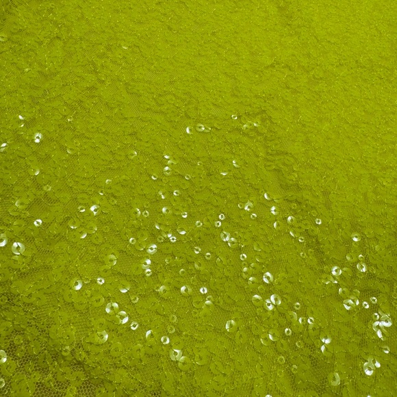 Neon Yellow Sequin One Shoulder Dress - Picture 4 of 4